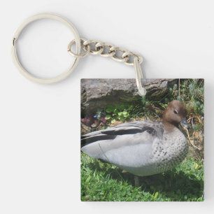 Porte-clés Canard branchu australien dans un jardin tranquill