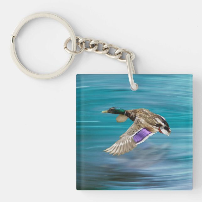 Porte-clés Canard colvert volant (Devant)