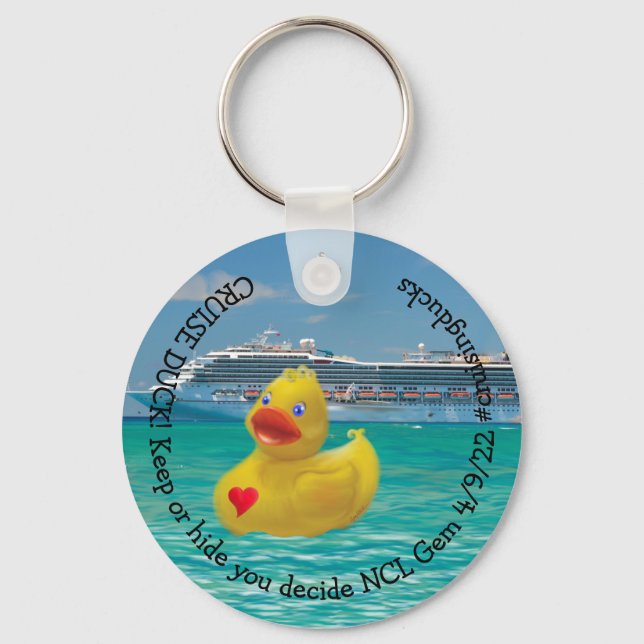 Porte-clés Canard de croisière personnalisable (Recto)