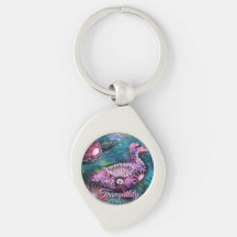 Canard Floral Fantaisiste Violet Turquoise Personn