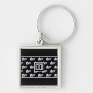 Porte-clés Canard initial de monogramme pour hommes