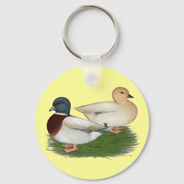 Porte-clés Canards : Appels pastel (Recto)