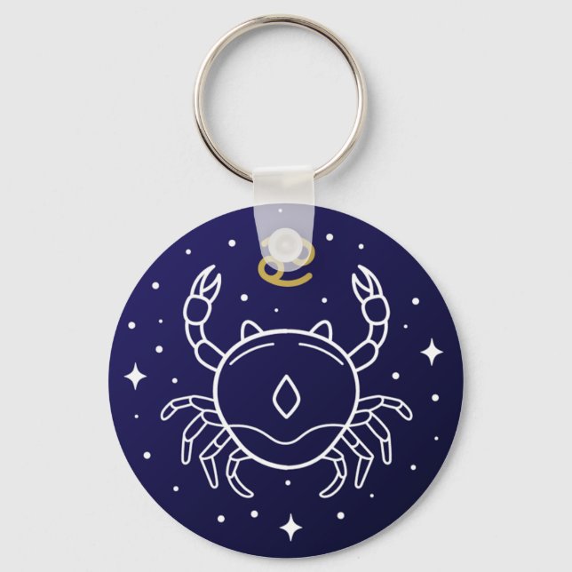 Porte-clés Cancer du crabe signe zodiaque (Recto)