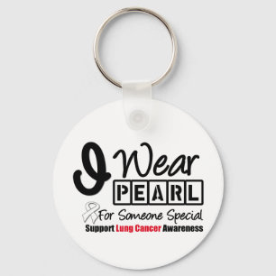 Porte-clés Cancer du poumon Ruban Pearl Quelqu'un spécial
