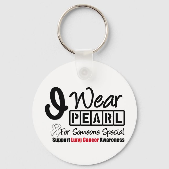 Porte-clés Cancer du poumon Ruban Pearl Quelqu'un spécial (Recto)