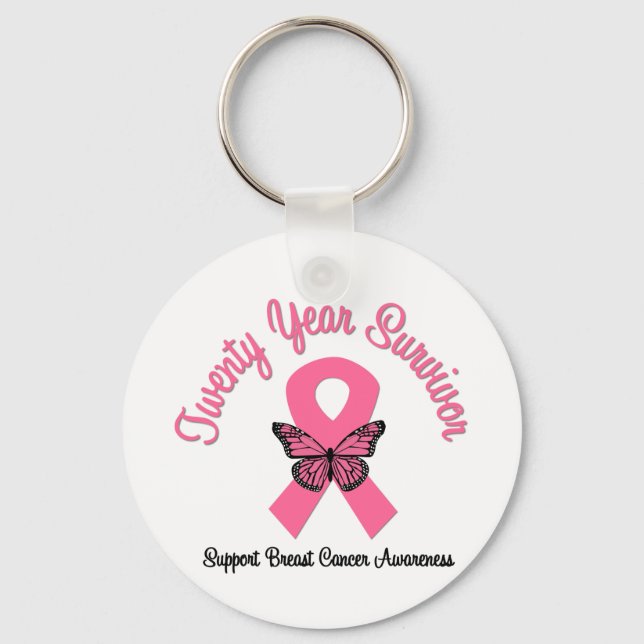 Porte-clés Cancer du sein Survivant de 20 ans (Recto)