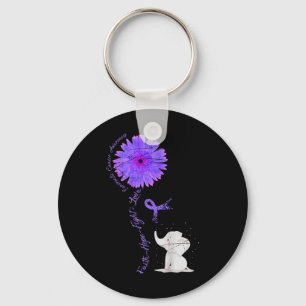 Porte-clés Cancer Lutte Soutien Ribbon Violet Pancréatique Ca