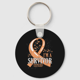 Porte-clés Cancer Survivante Peach Ribbon Endomètre Cancer Aw