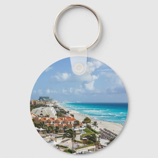 Porte-clés Cancun ville en bord de plage (Recto)