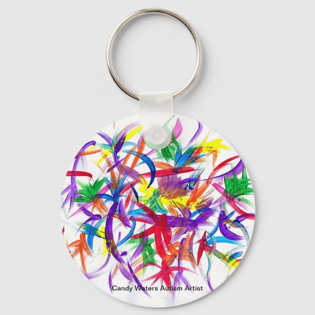 Porte-clés Candy Waters Artiste de l'autisme (Recto)