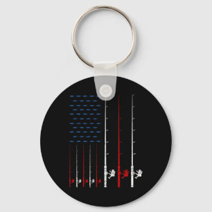 Porte-clés Canne à pêche Drapeau Américain