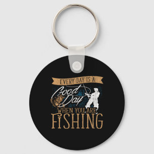 Porte-clés Canne à pêche drôle de poisson - Pêcheur