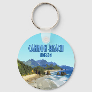 Porte-clés Cannon Beach Côte de l'Oregon Vintage