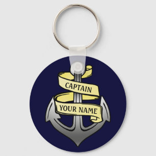 Porte-clés Capitaine de bateau personnalisable votre Ancre