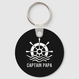 Porte-clés Capitaine Papa Bateau Fête des Pères Pontoon Capit