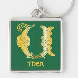 Porte-clés Capitale décorative du 16e siècle Celtic Knot U