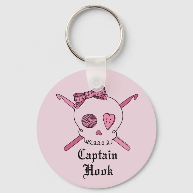 Porte-clés Capot Capot Crâne & Crochet crochets (Pink Back) (Recto)