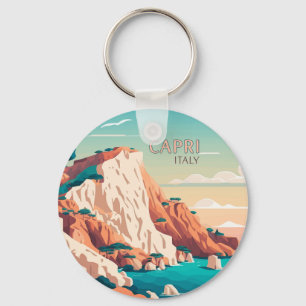 Porte-clés Capri Italie Citron Méditerranée île Rétro
