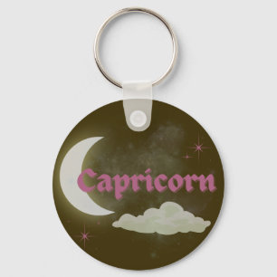 Porte-clés Capricorne Céleste esthétique Lune Cloud Stars Art