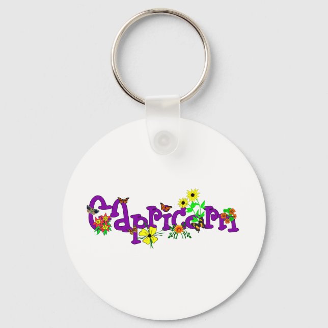 Porte-clés Capricorne Fleurs (Recto)