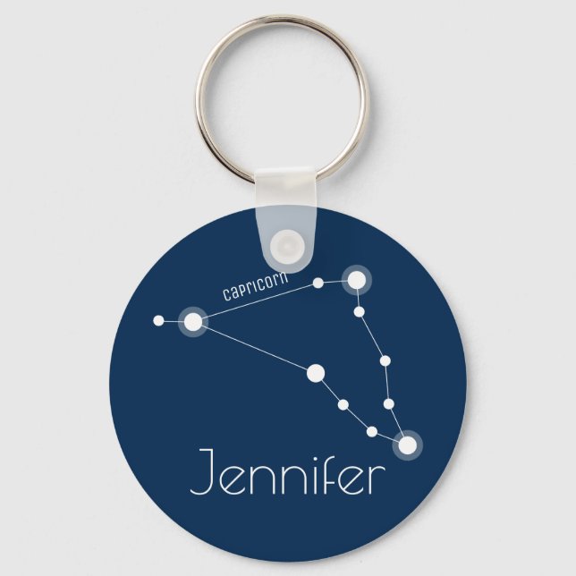 Porte-clés Capricorne personnalisée Constellation Zodiaque (Recto)