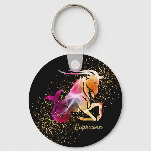 Porte-clés ♑ Capricorne - Symbole astrologique zodiaque (Recto)