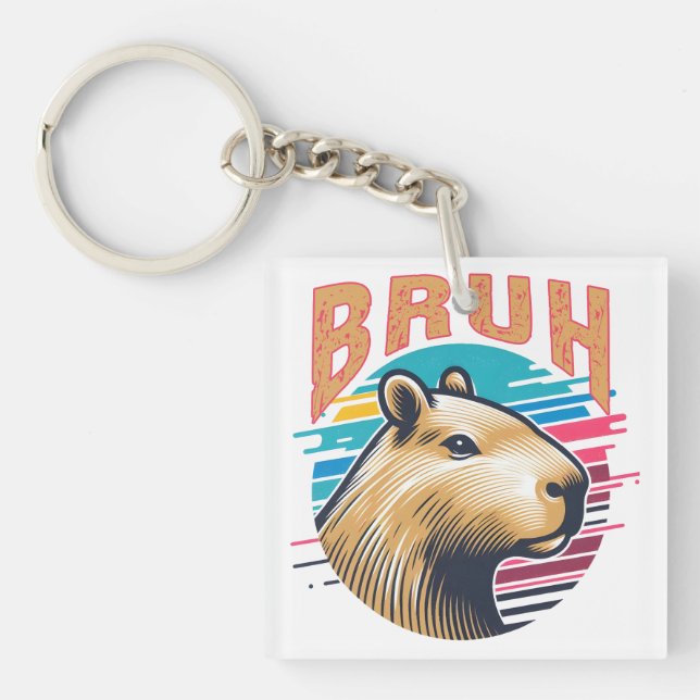 Porte-clés Capybara Bruh Funny Bruh Capybara Amateurs Hommes  (Devant)