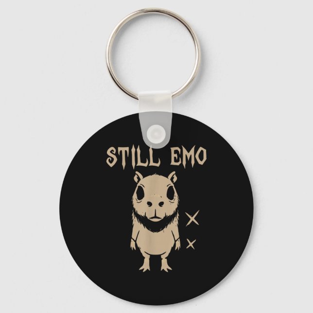 Porte-clés Capybara Emo Goth Punk Toujours Emo  (Recto)