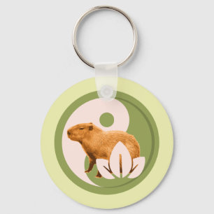 Porte-clés Capybara Zen Yin Yang Nature Paisible