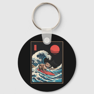 Porte-clés Capyra Japon Kanagawa Vague Animal Surf Capyra