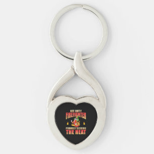 Porte-clés Caractère en forme de coeur de pompier chili
