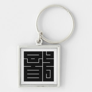 Porte-clés Caractère kanji carré pour Dragon