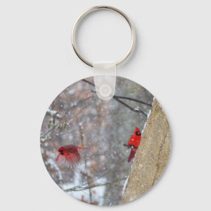 Porte-clés Cardinaux dans la neige