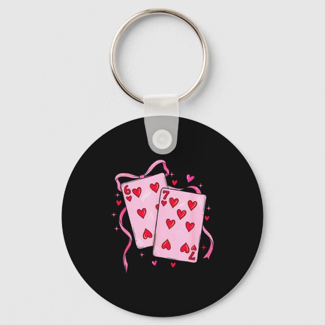 Porte-clés Cards Valentine Meme 6 Coquette Bow Funny Gift Tee (Recto)