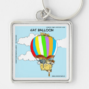 Porte-clés Caricature amusante des chats volants