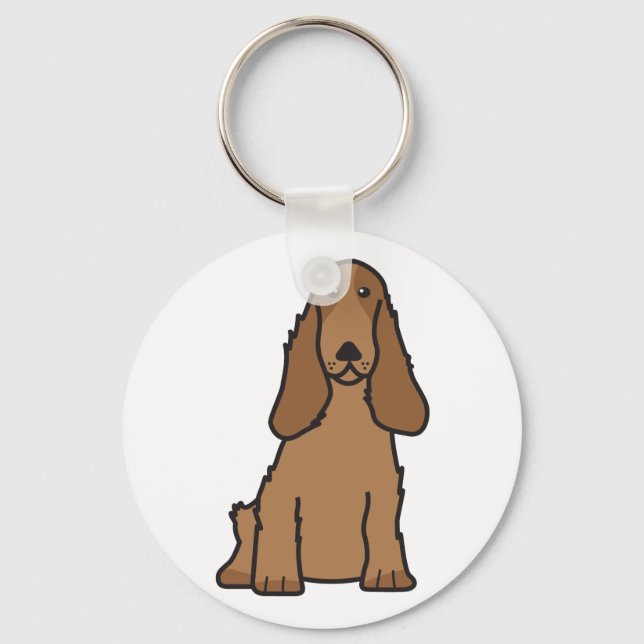 Porte-clés Caricature anglaise Cocker Spaniel Chien (Recto)