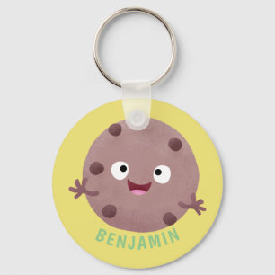 Porte-clés Caricature de biscuit à puce en chocolat