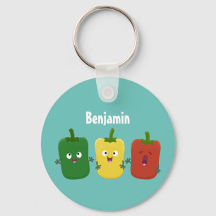 Porte-clés Caricature de chant trio capsicum poivre clair