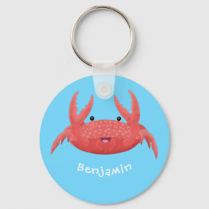 Porte-clés Caricature de crabe rouge cuite