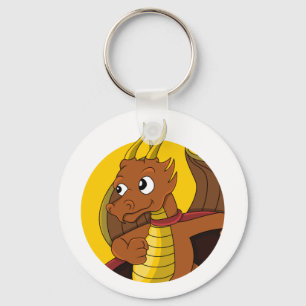 Porte-clés Caricature de dragon orange
