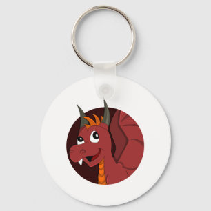Porte-clés Caricature de dragon rouge