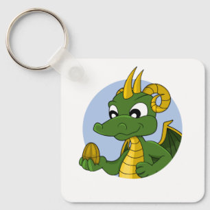 Porte-clés Caricature de dragon vert