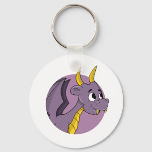 Porte-clés Caricature de dragon violet