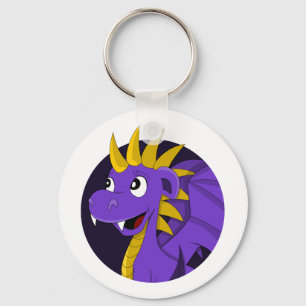 Porte-clés Caricature de dragon violet