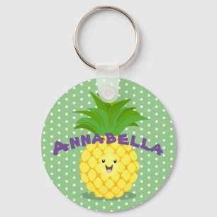 Porte-clés Caricature de fruits tropicaux à l'ananas mou