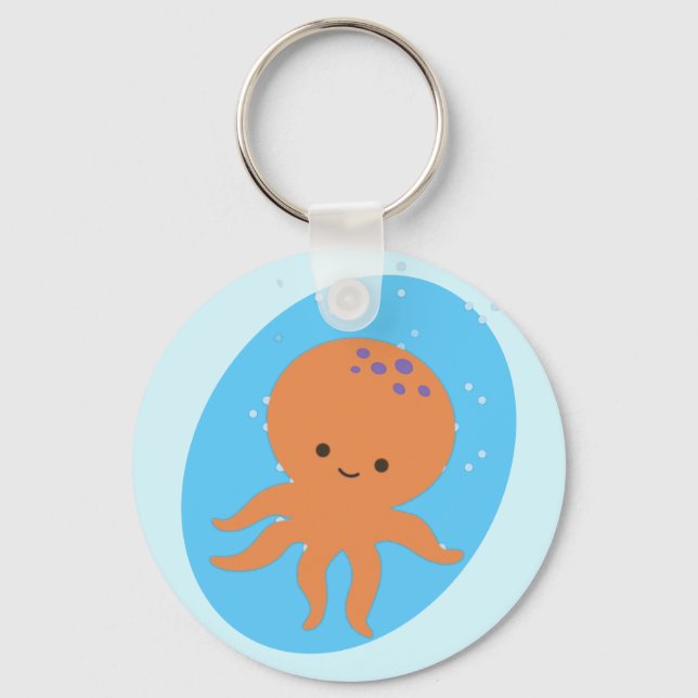 Porte-clés Caricature de la pieuvre mignonne (Recto)