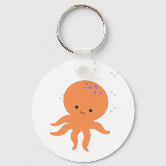 Porte-clés Caricature de la pieuvre mignonne (Recto)