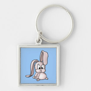 Porte-clés Caricature de lapin rose mignon