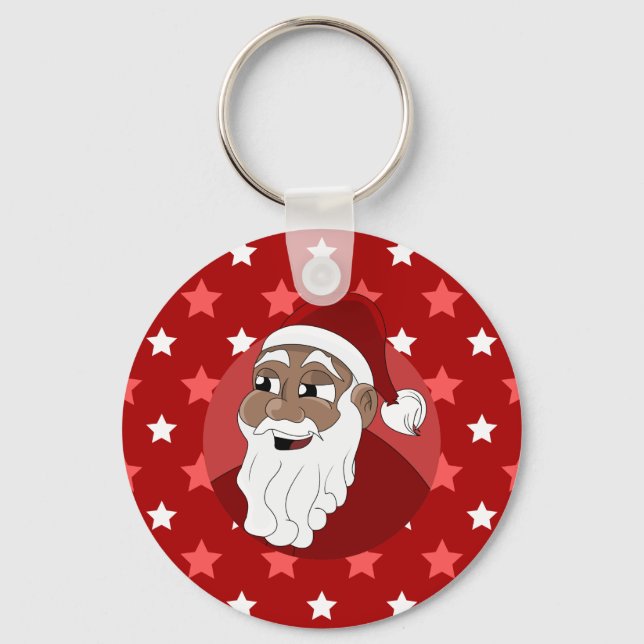 Porte-clés Caricature du Père Noël noir (Recto)