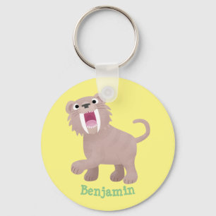 Porte-clés Caricature du tigre mignon Saber Toothed Smilodon